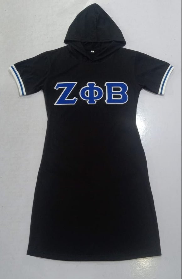 Zeta Black Hoodie Tee Dress