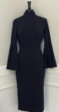 Black Bell Sleeved Dress