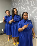 Mock Neck Dress Royal 1212