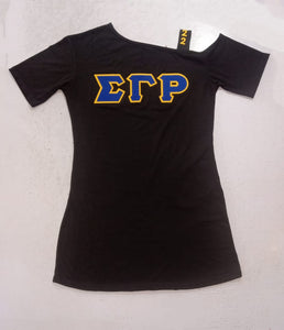 Off Shoulder Tee Dress Black SGRHO