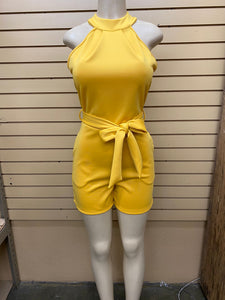 Belted Romper Gold