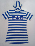 Zeta Striped Hoodie Tee Dress