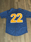 Baseball Jersey Royal w/ Gold Stripes