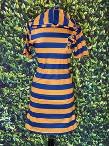 Rhoer Striped Hoodie Tee Dress Torch