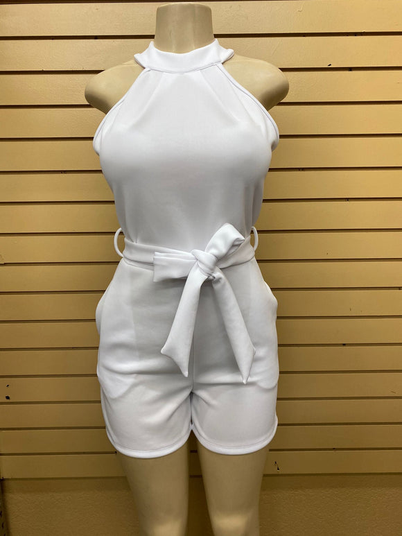 Belted Romper White