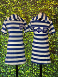 Zeta Striped Hoodie Tee Dress Shield