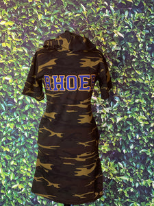 Rhoer Camo Hoodie Tee Dress